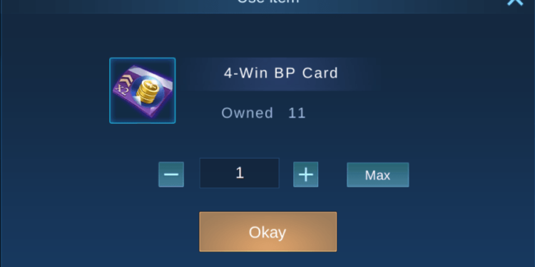 Victory BP Card Mobile Legends