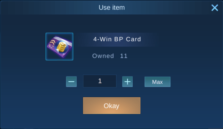 Victory BP Card Mobile Legends